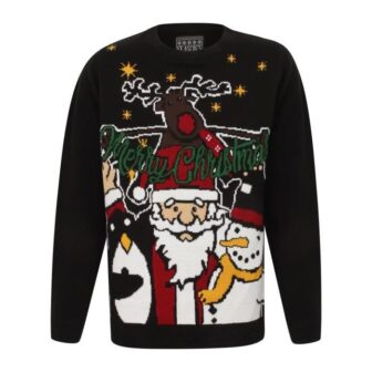 Pull de Noël Père Noël Noir Enfant Garçon