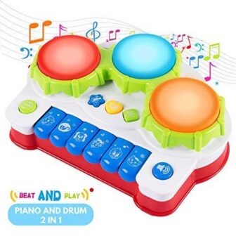 SGILE Jouet Musical Piano et Tambour pour Bébé - Clavier Électrique d'Apprentissage...