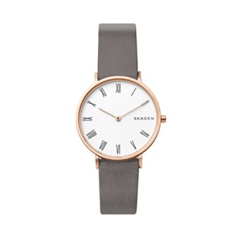 Skagen Femme Analogique Quartz Montre avec Bracelet en Cuir SKW2674