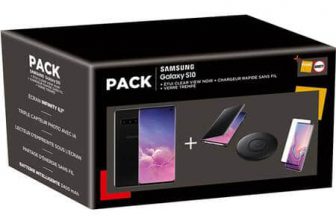 Smartphone SAMSUNG PACK GALAXY S10 NOIR + CHARGEUR INDUCTION + CLEAR VIEW...