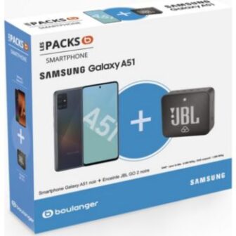 Smartphone Samsung Pack A51 Noir + Enceinte JBL GO 2
