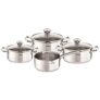 Tefal A705A835 Duetto Batterie de cuisine Inox Set 7 pièces induction – 3 faitouts + 1 casserole
