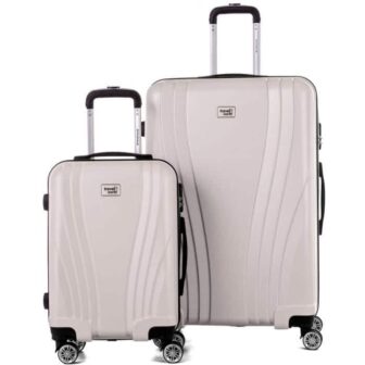 TRAVEL WORLD Ensemble de 2 Valises 50/80cm 50/80cm avec 4 roues Ivoire