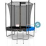 PLAY4FUN Trampoline de Jardin Classique avec Matelas Réversible Bleu/Noir